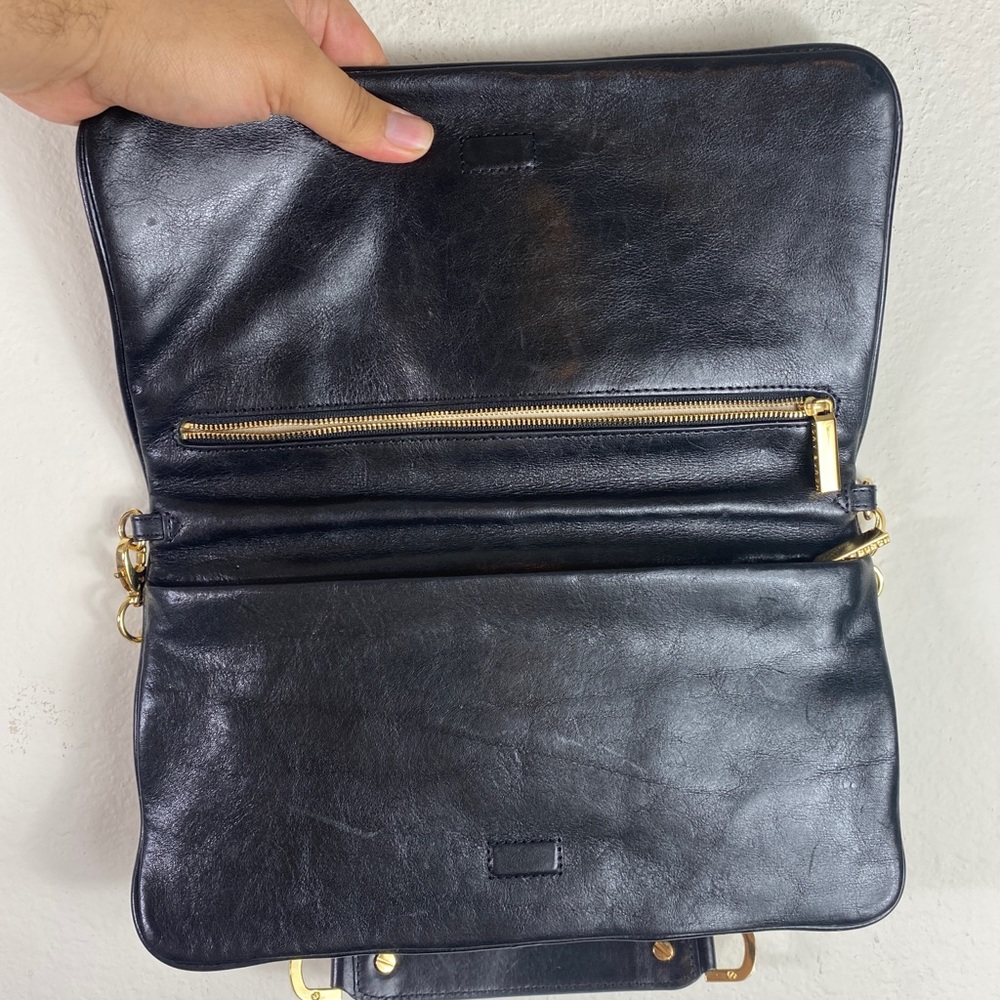 Tory Burch Black Reva Clutch with Gold Hardwear - Picture 5 of 6